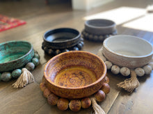 Load image into Gallery viewer, Rustic Beaded Clay Bowl Candle