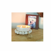 Load image into Gallery viewer, Rustic Beaded Clay Bowl Candle
